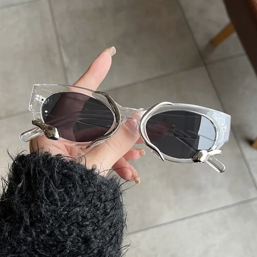 Luxury Cat Eye Sunglasses Women Brand Designer Fashion Small Frame Sun Glasses - Picture 7 of 9